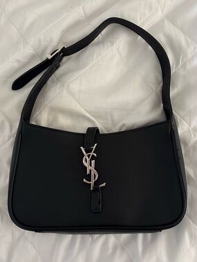 Black Saint laurent YSL shoulder bag with silver hardware